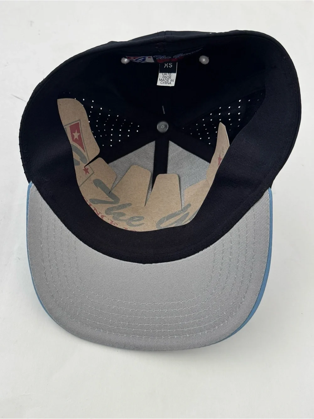 The Game Pro Hat Black Light Blue Braves Snapback Cap XS Performance Perforated
